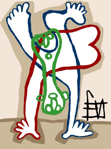 Digitale Kunst mit dem Titel "le poirier 1" von Franck Vidal, Original-Kunstwerk, Digitale Malerei