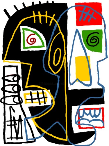 Digitale Kunst mit dem Titel "abstraction figurat…" von Franck Vidal, Original-Kunstwerk, Digitale Malerei