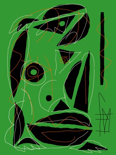 Arte digitale intitolato "vert , visions" da Franck Vidal, Opera d'arte originale, Pittura digitale