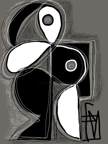Digitale Kunst mit dem Titel "Maillol abstrait" von Franck Vidal, Original-Kunstwerk, Digitale Malerei