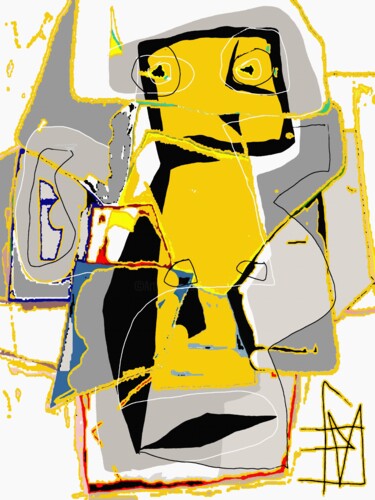 Digital Arts titled "GT jaune" by Franck Vidal, Original Artwork, Digital Painting