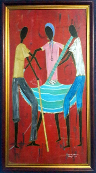 Ζωγραφική με τίτλο "Dancing Rara" από Francklin Pierre (Tenyi II), Αυθεντικά έργα τέχνης, Ακρυλικό