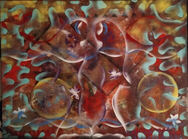 Картина под названием "Les sirènes" - Franck Werner, Подлинное произведение искусства, Рисунок распылителем краски