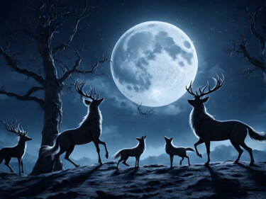 Arts numériques intitulée "Spectacle de la Nuit" par Francky Xv Wolff, Œuvre d'art originale, Image générée par l'IA