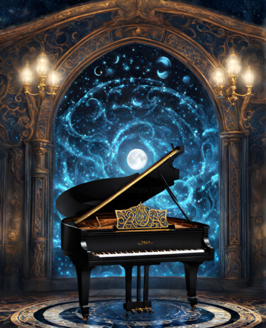 Digital Arts titled "Piano et Portail Ma…" by Francky Xv Wolff, Original Artwork, AI generated image