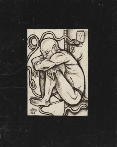 Zeichnungen mit dem Titel "Dibujo 3 (Sin Títul…" von Franco Ibazeta, Original-Kunstwerk, Kugelschreiber