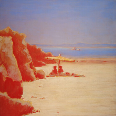 绘画 标题为“Plage de Trez Bihan…” 由François Cusson, 原创艺术品, 粉彩 安装在木板上