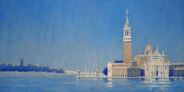 Painting titled "San Giorgio Maggior…" by François Cusson, Original Artwork, Pastel Mounted on Wood Panel