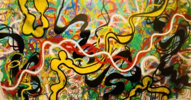 Painting titled "interligare" by François Farcy, Original Artwork, Spray paint