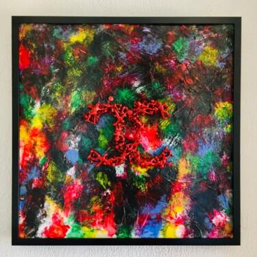 Painting titled "Imprisoned paint" by François Farcy, Original Artwork, Acrylic Mounted on Wood Stretcher frame