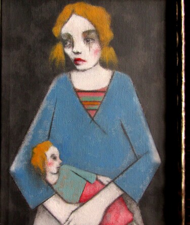 Peinture intitulée "Mère et fille" par François Joseph Durand, Œuvre d'art originale, Acrylique