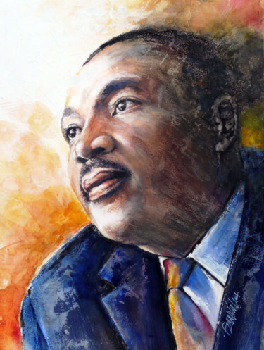 Peinture intitulée "i-have-a-dream-mlk.…" par François Lanvin, Œuvre d'art originale, Aquarelle