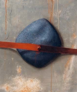 Peinture intitulée "cloué, le galet" par Francois Mauplot, Œuvre d'art originale