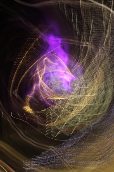 Fotografia intitolato "La Flamme Violette" da François Tondeur, Opera d'arte originale, Light Painting