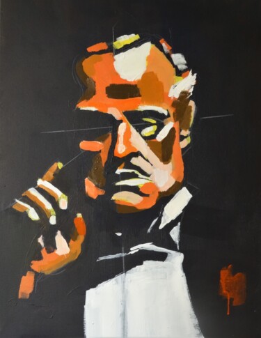 Painting titled "The Godfather" by Francois Xavier Vaudeleau, Original Artwork, Acrylic Mounted on Cardboard