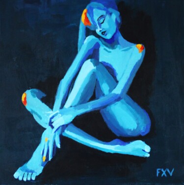 Painting titled "Fairy" by Francois Xavier Vaudeleau, Original Artwork, Acrylic Mounted on Wood Stretcher frame
