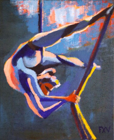 Ζωγραφική με τίτλο "Acrobatie" από Francois Xavier Vaudeleau, Αυθεντικά έργα τέχνης, Ακρυλικό Τοποθετήθηκε στο Ξύλινο φορείο…