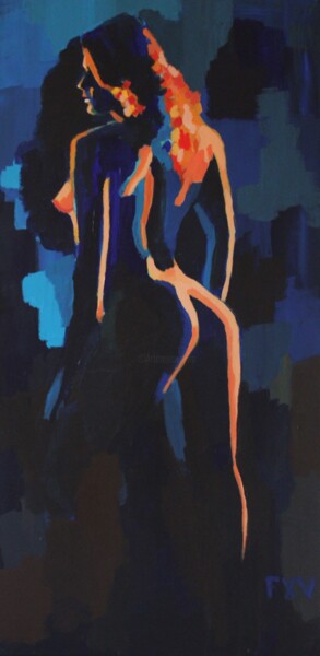Peinture intitulée "Apparition" par Francois Xavier Vaudeleau, Œuvre d'art originale, Acrylique Monté sur Châssis en bois