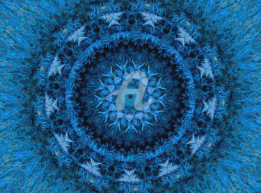 Arts numériques intitulée "Bleu duveteux" par Françoise Aubert-Moreau, Œuvre d'art originale, Travail numérique 2D