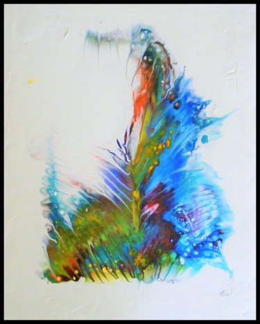 Painting titled "Papillon" by Françoise Finet, Original Artwork, Acrylic