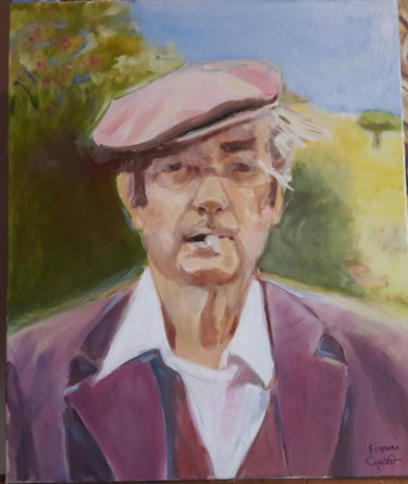 Painting titled "papa" by Françoise Gadio, Original Artwork, Oil