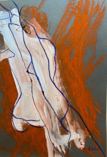 Рисунок под названием "force et beauté" - Francoise Leblanc, Подлинное произведение искусства, Мел