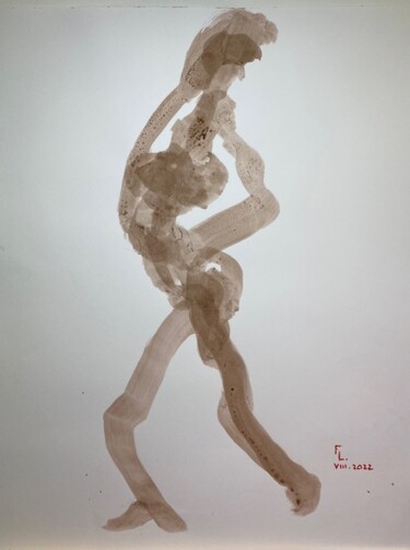 Drawing titled "TRAIT VIVANT 6" by Francoise Leblanc, Original Artwork, Ink