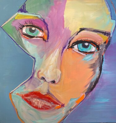 Painting titled "COLLECTION PORTRAIT…" by Francoise Leblanc, Original Artwork, Acrylic