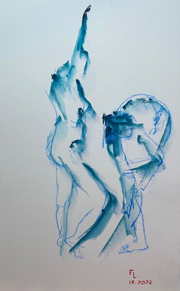 Картина под названием "DESSIN ACRYLIQUE ET…" - Francoise Leblanc, Подлинное произведение искусства, Акрил