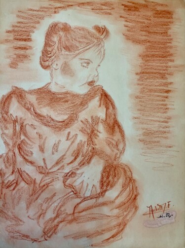 Painting titled ""LAURE" Collection…" by Françoise Marchetti, Original Artwork, Chalk