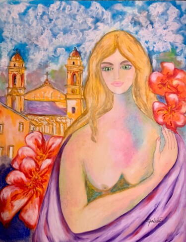 Peinture intitulée "Bastia aux yeux cou…" par Françoise Marchetti, Œuvre d'art originale, Pastel