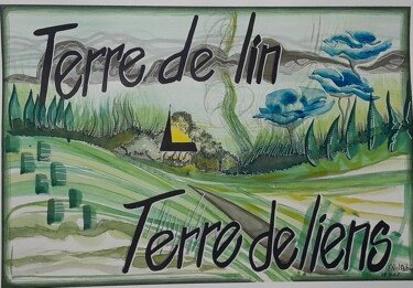 Peinture intitulée "Terre de lin." par Françoise Niel Aubin, Œuvre d'art originale, Aquarelle