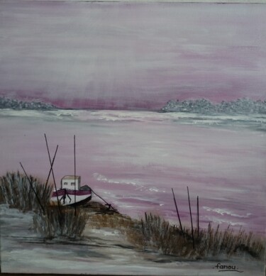 Painting titled "Barque au repos" by Francoise Raye, Original Artwork, Acrylic