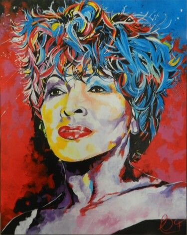 Schilderij getiteld "Tina" door Francoise Souriau, Origineel Kunstwerk, Acryl Gemonteerd op Frame voor houten brancard