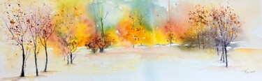 Peinture intitulée "Sologne en Octobre" par Françoise Spineux, Œuvre d'art originale, Aquarelle