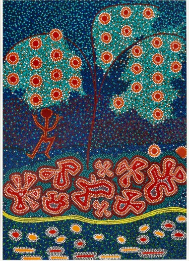 Malerei mit dem Titel "L'Arbre de vie" von Françoise Suzanne, Original-Kunstwerk, Acryl