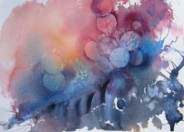 Peinture intitulée "bulles" par Françoise Pillou, Œuvre d'art originale, Aquarelle