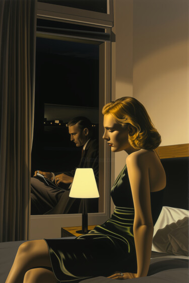 Arte digitale intitolato "Im Hopper Motel" da Frank Daske, Opera d'arte originale, Pittura digitale