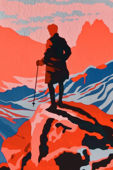 Arte digital titulada "Der Wanderer über d…" por Frank Daske, Obra de arte original, Pintura Digital