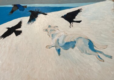 Malarstwo zatytułowany „Lobo” autorstwa Frank Illo, Oryginalna praca, Akryl Zamontowany na Panel drewniany