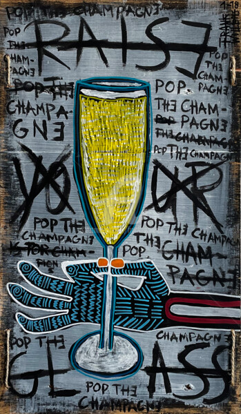 Картина под названием "RAISE YOUR GLASS" - Frank Willems, Подлинное произведение искусства, Акрил