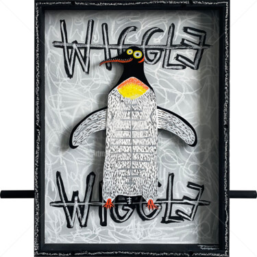 Pintura intitulada "WIGGLE WIGGLE #1" por Frank Willems, Obras de arte originais, Acrílico
