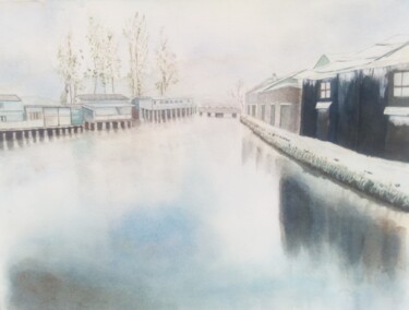 Painting titled "Winter" by Frank Ys Yu, Original Artwork, Watercolor