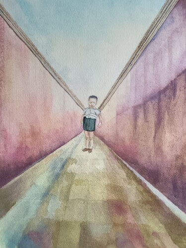 Painting titled "What will I be?" by Frank Ys Yu, Original Artwork, Watercolor