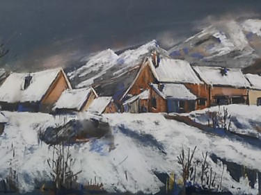 Pintura intitulada "Paysage de neige" por Françoise Sorrel, Obras de arte originais
