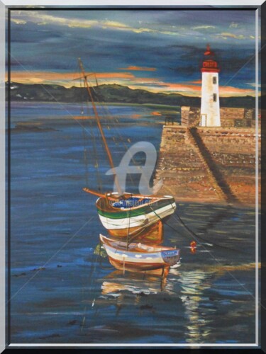 Pittura intitolato "port de Erquy" da Fransua, Opera d'arte originale, Acrilico
