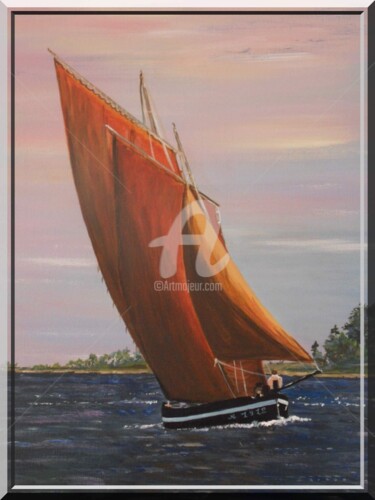 Peinture intitulée "voile rouge" par Fransua, Œuvre d'art originale, Acrylique