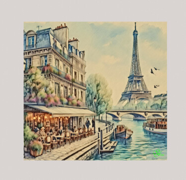 Arte digitale intitolato "Paris 2024" da Franz Grausenburger, Opera d'arte originale, Pittura digitale
