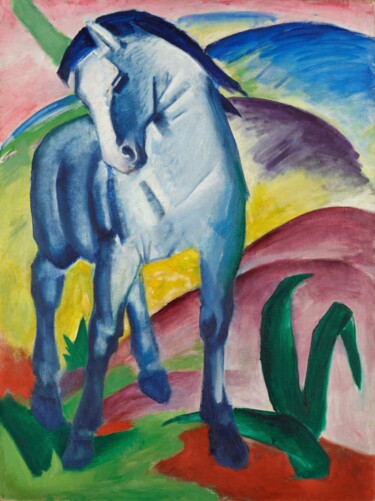 Pintura titulada "Cheval bleu I" por Franz Marc, Obra de arte original, Oleo
