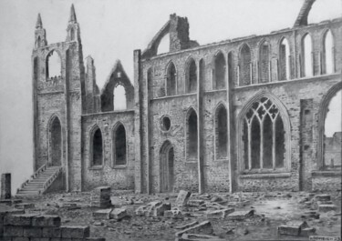 Drawing titled "Cathedral Ruin (fan…" by Franzart, Original Artwork, Graphite